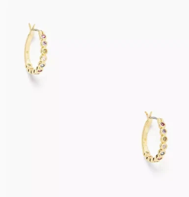 NWT Kate Spade Gold-tone Multi Full Circle Huggies Earrings KB301 - Image 1 of 4