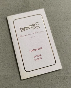 Eberhard & Co. Vintage Warranty Booklet Papers Blank With Stamp Dealer 1986 - Picture 1 of 9