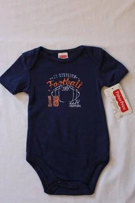 NUEVO Body Bebé Niños 0 - 3 Mos Azul Marino Fútbol Creeper Conjunto Deportes Infantil Foto 1 de 2