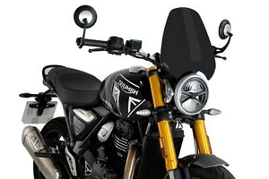 Puig Sport Pantalla Parabrisas Negro Mate Triumph Velocidad 400 / Scrambler 400X - Imagen 1 de 10