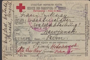 1917 WWI RED CROSS POW Prisoner of War Military Censor Hungary Postal Card PW80 - Imagen 1 de 2