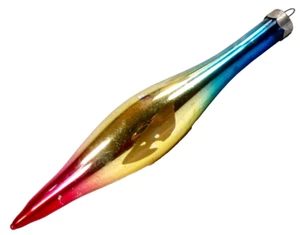 Franke Decorazione Natalizia Ghiaccio Siluro Blu Oro Rosa Ombré Vintage #1293 - Foto 1 di 9