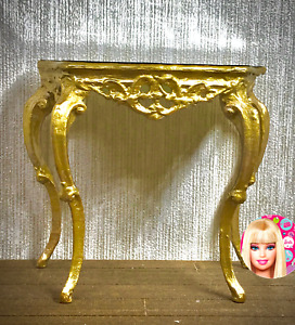 1:6 Dollhouse miniature Victorian gold console table - Barbie scale