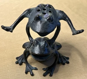 SPI San Pacific International Metal Brass Leaping Frog Stem Flower Holder *Great - Picture 1 of 9