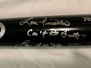 LOU PINIELLA FIRMADO AUTOGRAFIADO "CAN’T BE SWEET LOU ALL THE TIME" MURCIÉLAGO NEGRO - Imagen 1 de 5