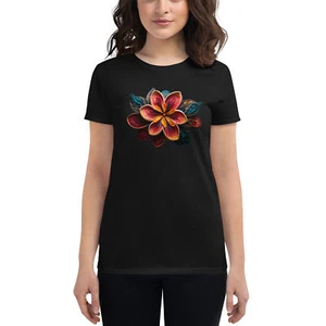 Crypto Rick Art - Women's short sleeve t-shirt - Flower Art - Picture 1 of 8