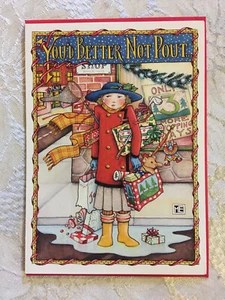 Vintage 1986 Mary Engelbreit Christmas card Better Not Pout - Picture 1 of 1
