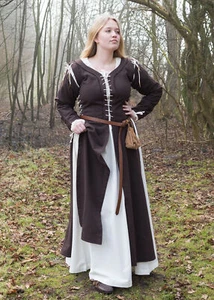 Mittelalterkleid Marit mit Schnürungen, braun - Bild 1 von 6
