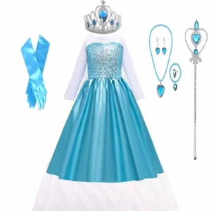 Toddler Princess Elsa Anna Frozen Role Cosplay Girls Dress Wedding Birthday Gift - Picture 1 of 12