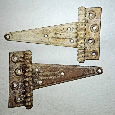 ANTIQUE Matching Set of 1888 HARDEN Ornate T Strap Barn Door/Gate/Shed HINGES Cover