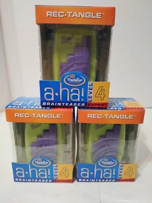 Lot Of 3! NEW THINKFUN A-Ha! Brainteaser REC-TANGLE Level 4 Brain Game - Image 1 of 4