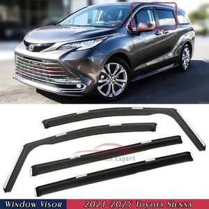 For 2021-2025 Toyota Sienna In-Channel Rain Guards Window Visors Vent Shade - Picture 1 of 5