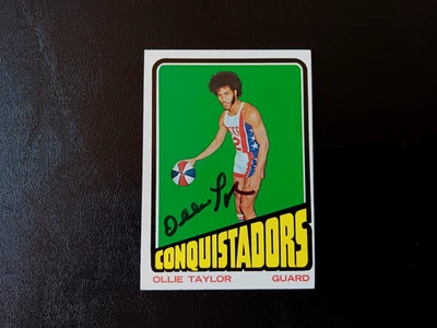 Ollie Taylor Autographed 1972 Topps Basketball San Diego Q's ABA Card #209 Auto - Image 1 of 2