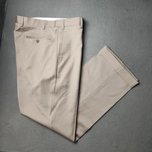 Pantalones de vestir Zanella para hombre 36x31 lana topo Todd Italia dobladillo con puños frente plano - Imagen 1 de 13