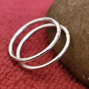 Sterling Silver Star Ring Set: Dainty Celestial Band, Stackable Jewelry All Size - Picture 1 of 12