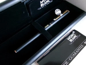 Montblanc Slim Line Fountain Pen Black GT Steel EF Nib - Picture 1 of 14
