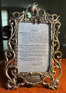 Vintage Zinn Sternzeichen Bilderrahmen Wassermann verziert. - Bild 1 von 14