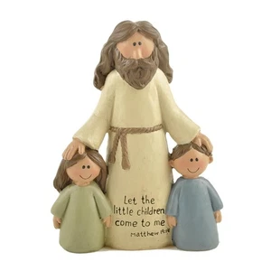 Estatuilla Cristiana Religiosa Resina Estatua Jesús con Niños y Niñas Artesanía2726 - Imagen 1 de 7