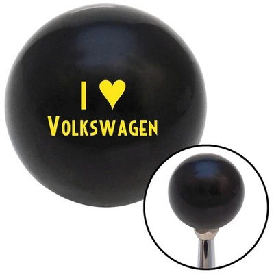 Amarillo I <3 VOLKSWAGEN Negro Perilla de Cambio con M16x1.5 Inserto Palanca de Cambios Automático Manual Foto 1 de 4