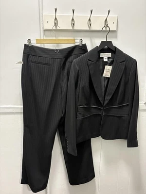 Jones New York Traje Pantalón Mujer 8 Negro Rayas Conjunto de 2 Piezas Blazer Pantalones Foto 1 de 4