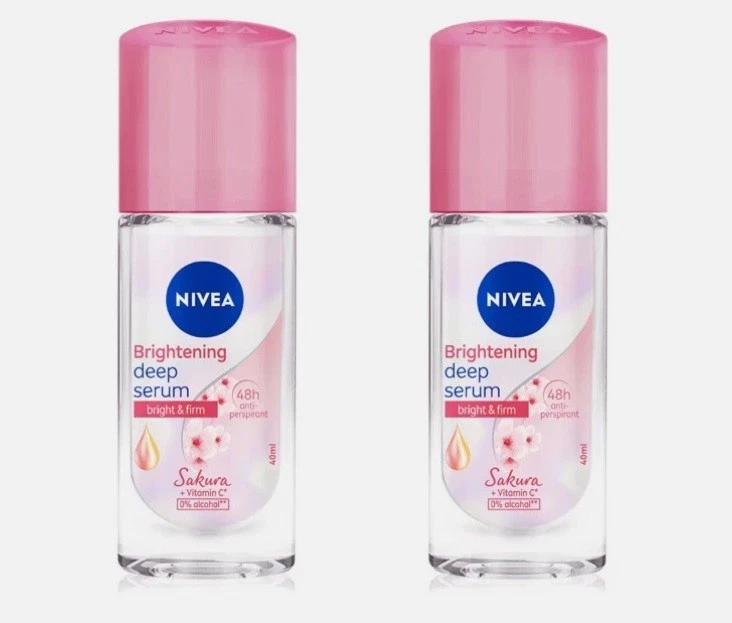 Nivea Whitening Deep Serum Sakura Roll On 40ml. 2 pack. US seller - Image 1 of 1