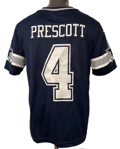 Nike On Field NFL Dallas Cowboys DAK PRESCOTT #4 maglia blu navy cucita uomo taglia L - Foto 1 di 15