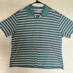 Wrangler Breathe-Dri türkis gestreiftes Kurzarm Polo Herren 2XL - Bild 1 von 11
