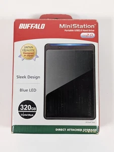 Buffalo 320GB Mini Station External Hard Drive USB 2.0 - Fully Tested - Afbeelding 1 van 11