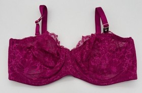 Victoria's Secret Unlined Strapless Bra Fuchsia Pink Lace Underwire Size 38D NWT