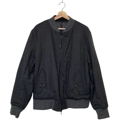 Rag & Bone Men’s Large Reversible Wool Bomber Jacket Black Gray Pockets Full Zip - Image 1 of 4
