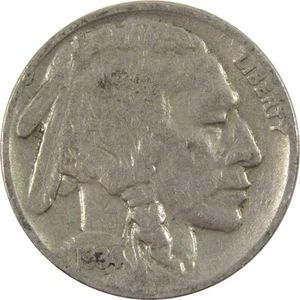 1934 Indian Head Buffalo Nickel AG About Good 5c Coin - Picture 1 of 4