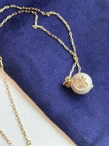 Tory Burch Rope Pearl Chain necklace 143338 In Ivory/Tory Gold Authentic NWT - Picture 1 of 7
