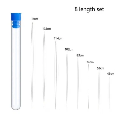 Juego de 8 agujas de acero al carbono con cuentas de tamaño surtido cuentas de semillas ojo grande Foto 1 de 4