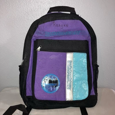 Bag Kids Backstreet Boys Purple Blue Black School Backpack Vintage Name Written - Image 1 of 4