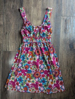Vestido Solero Estampado Floral Brillante Colorido Niñas de los Parques Disney Talla XL Elástico Foto 1 de 4