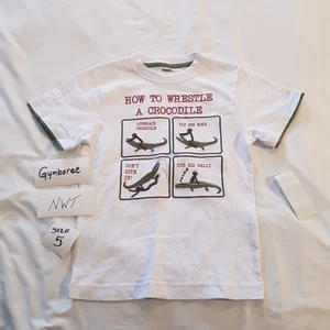 Gymboree boys size 5 crocodile white short sleeve shirt NWT - Picture 1 of 4