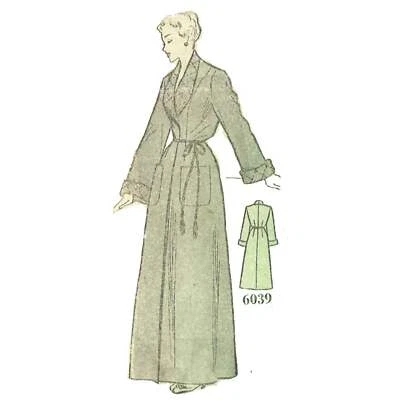 1940s Pattern, Women's Dressing Gown Robe, Housecoat - Bust=42” (106.7cm) - Image 1 of 2
