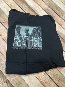 Outer Banks Pogues For Life Black Zipper Hoodie Medium New - Picture 1 of 2