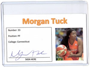 MORGAN TUCK WNBA Sun Auto Autographed Signed 3x5 Index Card A - Picture 1 of 1