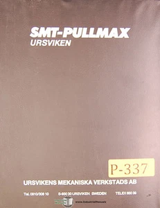 Pullmax Ursviken, 2429 Guillotine Shears, Instruct & Parts Manual - Picture 1 of 3
