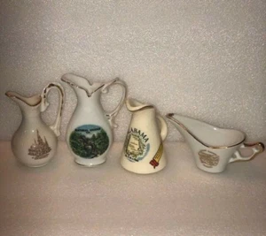 A Collection of Four Destination Mini-vases, Vintage, Ornate, All Have Gold Trim - Picture 1 of 12