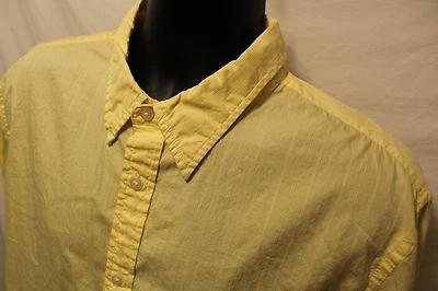 Popelina informal a rayas amarillas delanteras Sonoma para hombre L/S grande 100 % algodón Foto 1 de 3