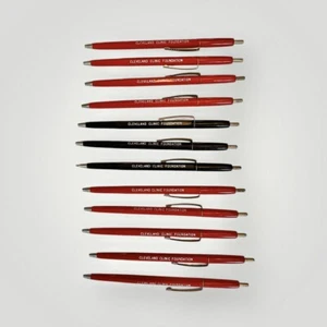 Vintage 70er Cleveland Clinic Einziehbar 6" Kugelschreiber Set Rot Schwarz 12 Stck. - Bild 1 von 8