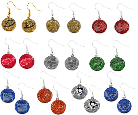 glitter earring dangle charm NHL Pick your team Cover