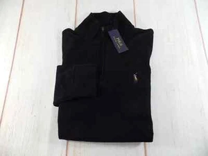Polo Ralph Lauren französisches geripptes 1/4-Reißverschluss Sweatshirt mit Stehkragen für Herren Farbe schwarz 2XLT - Bild 1 von 3