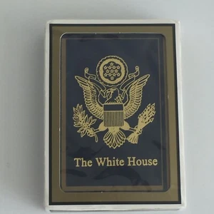 Gemaco Poker Playing Cards The White House Eagle Logo Blue Gold Plastic Coated - Picture 1 of 6