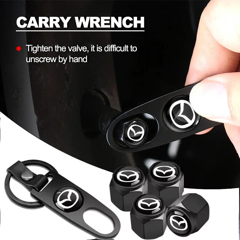 Car Keychain Tire Valve Cap Car Styling Accessories For Mazda 2 3 6 CX-3 CX-5 - Image 1 of 4
