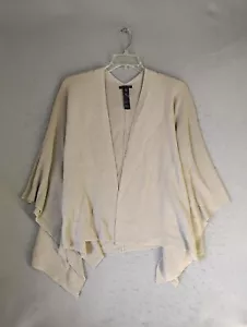 Eileen Fisher Womens Shawl Wrap One Size Brown Linen Blend Solid Open Front Knit - Picture 1 of 10