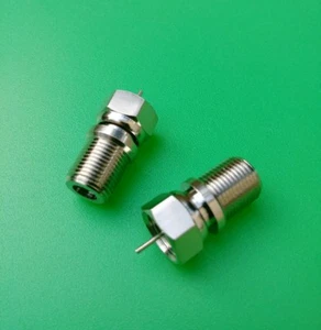 (2 PCS) F Male to F Female Connector  - Picture 1 of 2
