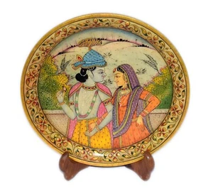 Beautiful Highly Home Decorative Gold Work Hand Painted Marble Plate. G38-40 - Picture 1 of 8